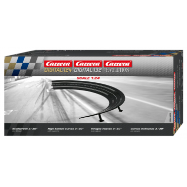 EXTENSÃO DE PISTA CURVA INCLINADA SUSPENSA 3/30 GRAUS 6 PEÇAS PARA AUTORAMA CARRERA DIGITAL 1/24 E 1/32 E EVOLUTION CAR20020576 20020576